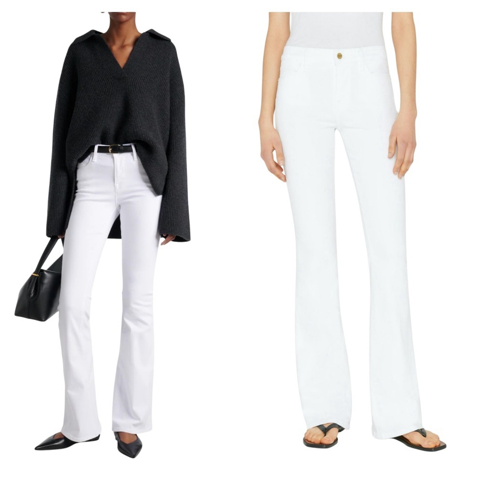 Frame Denim Le High Flare Blanc